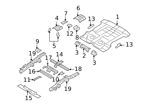 Rear Floor & Rails for 2010 Hyundai Santa Fe #0