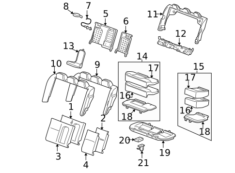 Rear Seat Components for 2011 Chevrolet Impala #0