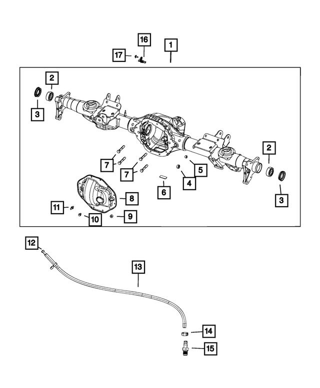 « 6513122AA – Rear Axle; Corporate 235 MM; Differential and Drive Line : Tuyau Bouchon pour Mopar Image »