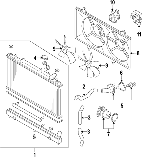 Radiator & Components for 2011 Mazda CX-7 #1