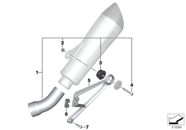 7119905374 - Exhausts &amp; Performance: Self-Locking Collar Nut - M8-10 zns3 for BMW-Motorrad Image