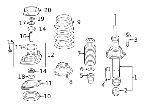Struts & Components for 2014 Honda CR-V #0