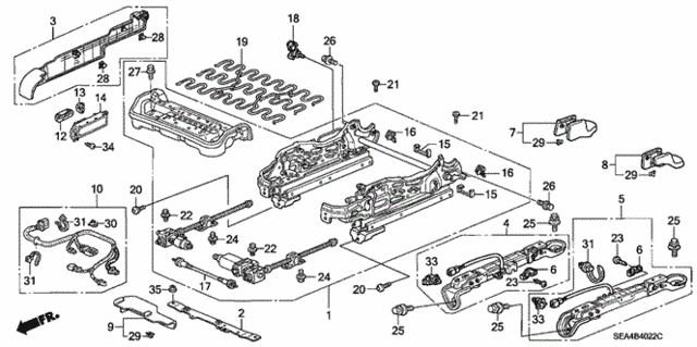 Front Seat Components (R.) (4Way Power Seat) (2) for 2006 Acura TSX #0