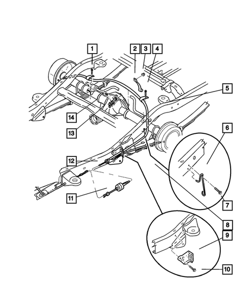 Parking Brake Lever and Cables for 2002 Dodge Durango #0