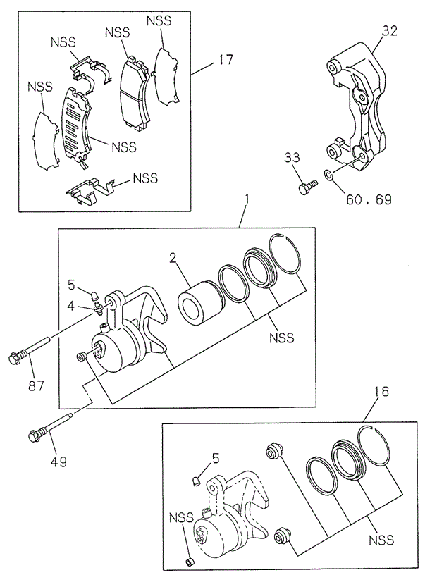 Front Disk Brake Caliper for 1998 Acura SLX #0