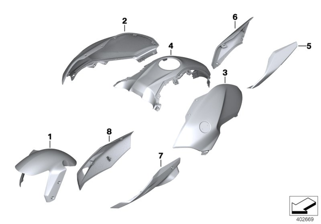 46618533763 - Frame and Mounting Parts: Front Wheel Fender - Rohteil/blank for BMW-Motorrad Image