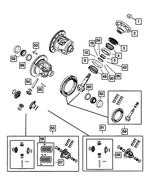 Rear Axle; Housing, Differential and Vent for 2019 Jeep Wrangler #0