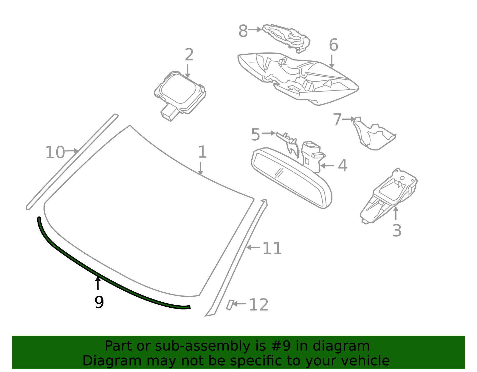 Volvo Windshield Molding - Outer Weather Seal - Part #30779383 ...