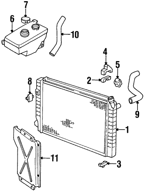 Radiator & Components for 1990 Chevrolet Beretta #0