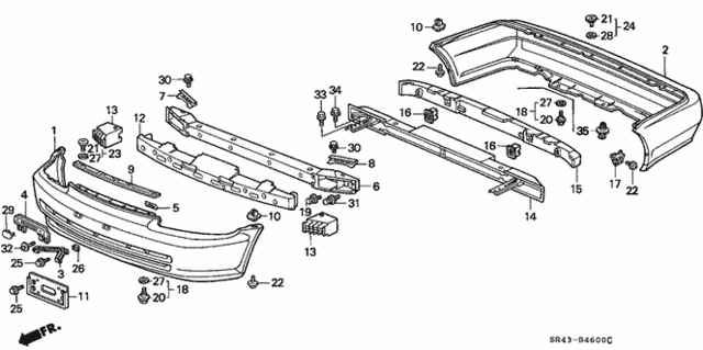 Bumper for 1993 Honda Civic #0