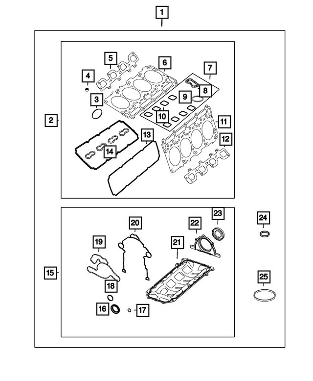 68417512AB - 5.7L HEMI Gas w/BSG; Engine: Engine Gasket Kit for Mopar Image image