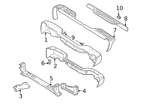 Bumper & Components - Rear for 2002 GMC Yukon #0