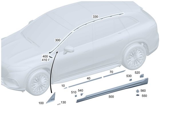 Exterior Detachable Parts for 2025 Mercedes-Benz EQS 450 SUV