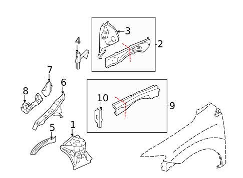 Structural Components & Rails for 2012 Nissan Murano #0