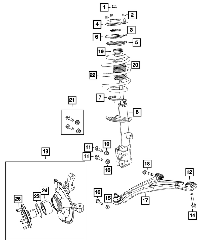 5168164AD - Front Suspension: Front Suspension Strut, Right for Mopar Image
