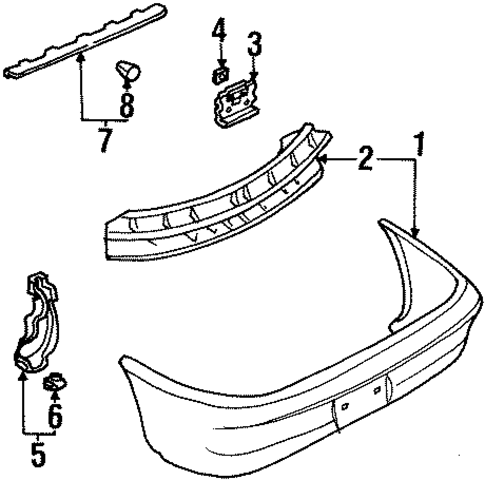 Bumper & Components - Rear for 1998 Ford Escort #0