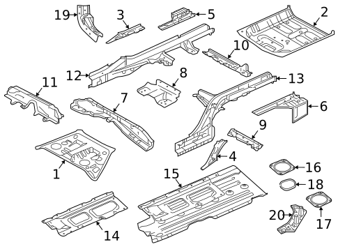 Rear Floor & Rails for 2019 INFINITI QX50 #0