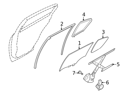 Glass - Rear Door for 2022 INFINITI Q50 #0