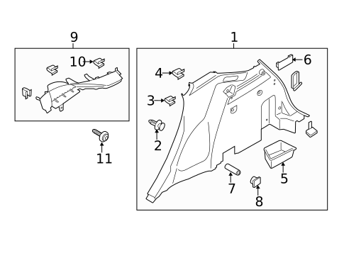 Interior Trim - Quarter Panels for 2018 Lincoln MKC #0