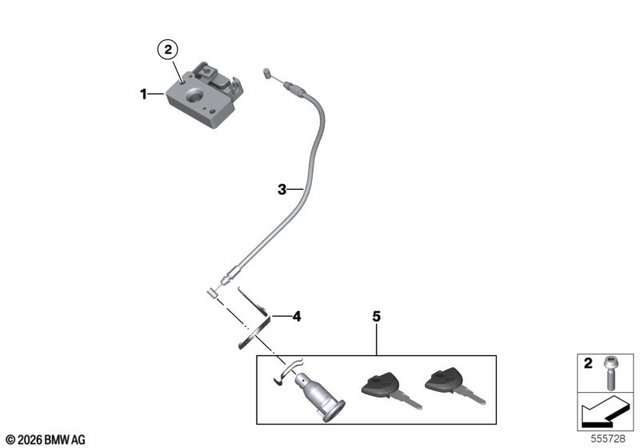 51258556907 - Body Equipment: Seat Bench Lock -  for BMW-Motorrad Image