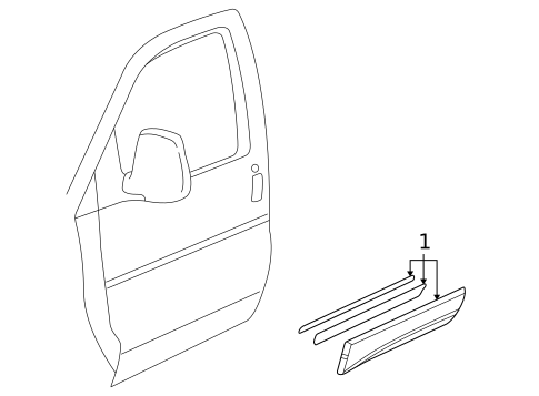 Exterior Trim - Front Door for 2002 GMC Savana 3500 #1