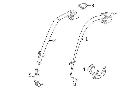Rear Seat Belts for 2021 BMW 530i #0