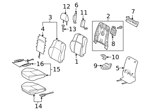 Passenger Seat Components for 2017 Lexus GX460 #0