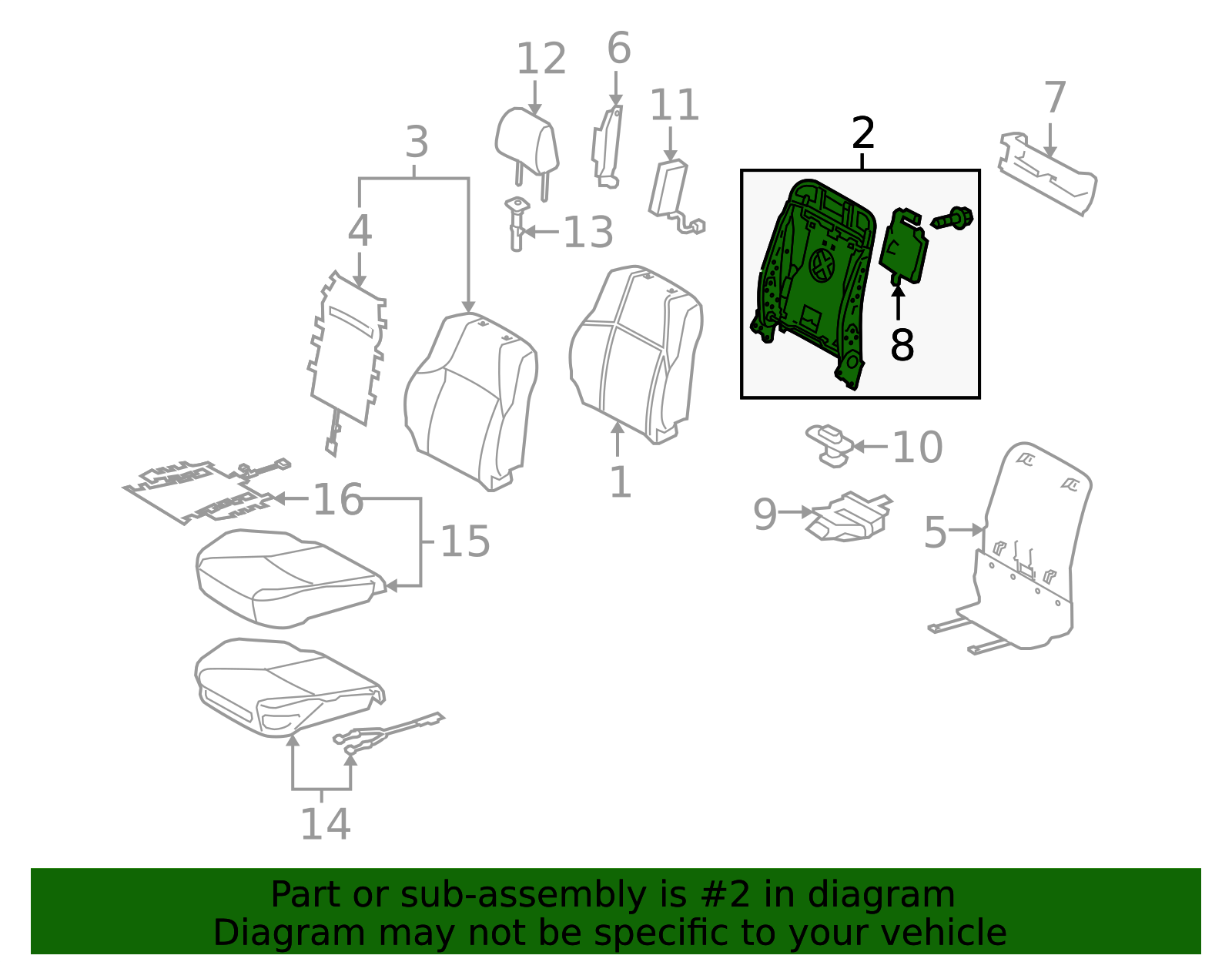 71630-60600 - Seat Back Frame 2014-2023 Lexus GX460 | Lexus of