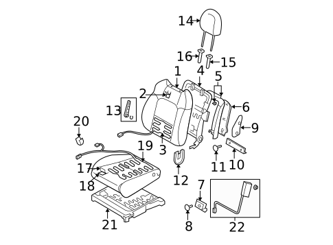Front Seat Components for 2007 Subaru Legacy #2