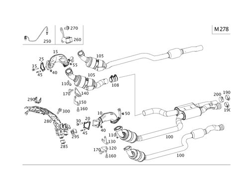 Exhaust System on 8-Cylinder Gasoline Vehicles for 2012 Mercedes-Benz E550 #0