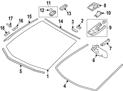 Glass - Windshield for 2023 Toyota Prius #0