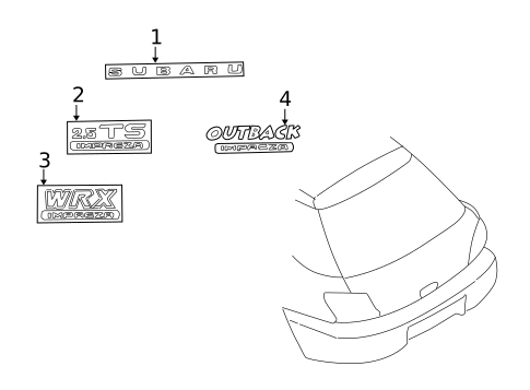 Exterior Trim - Lift Gate for 2003 Subaru Impreza #0