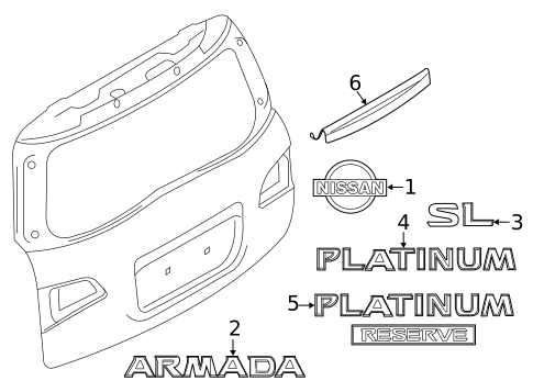 Exterior Trim - Lift Gate for 2019 Nissan Armada #0