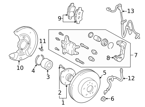Brake Components for 2003 Toyota Prius #1