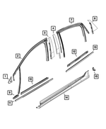 68144964AE - : Rear Door Flush Glass Weatherstrip, Right for Mopar Image