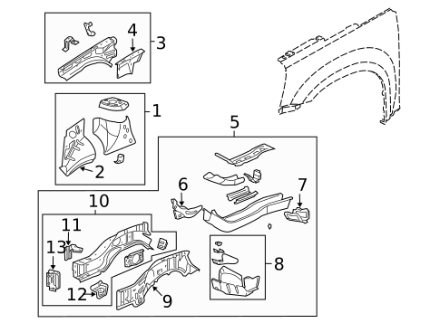 Structural Components & Rails for 2009 Chevrolet Equinox #0
