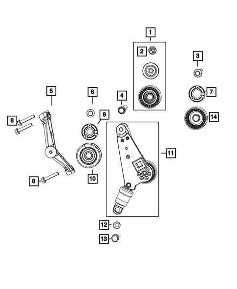 Pulleys and Related Parts for 2021 Jeep Gladiator #0