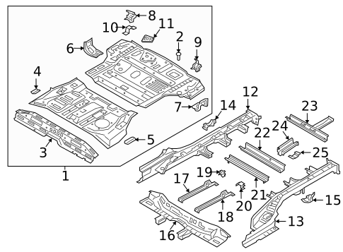 Rear Floor & Rails for 2020 Hyundai Santa Fe #0