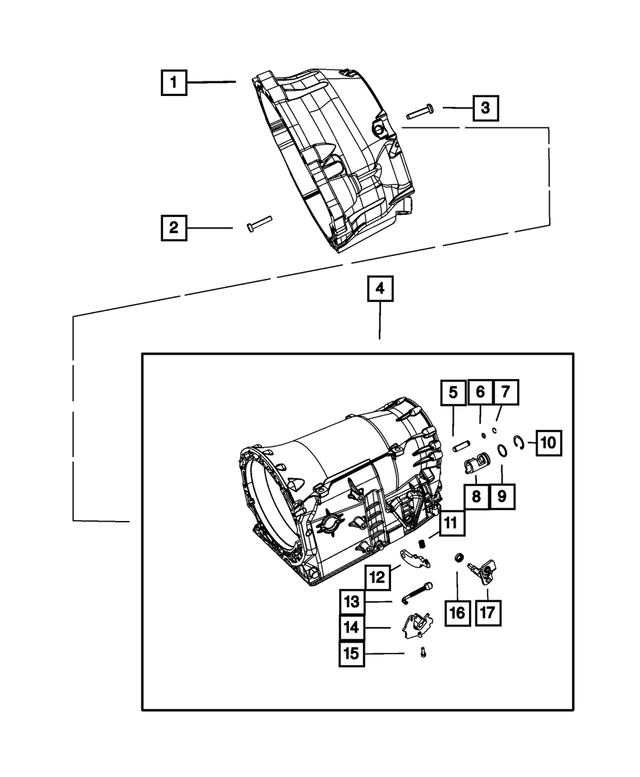 52108099AB - NAG1; W5A580; 5-Speed; Automatic Transmission: Transmission Case for Mopar Image