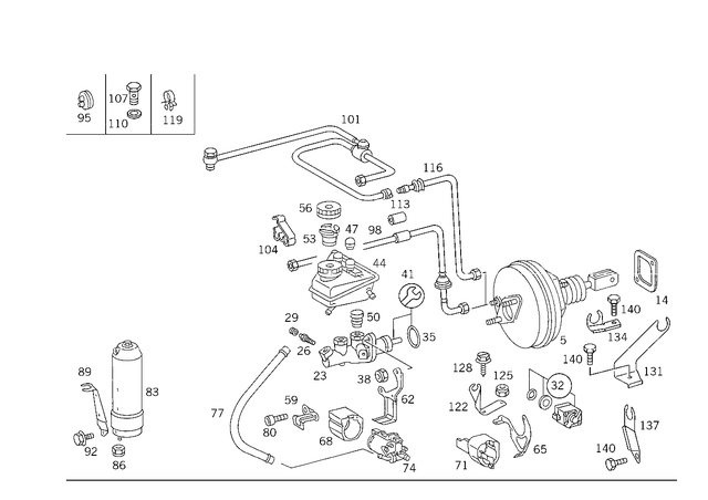 34309130 - Brakes: Parts Kit, Brake Unit for Mercedes-Benz: 400SE, 400SEL, 500SEC, 500SEL, 600SEL, S420 Image image
