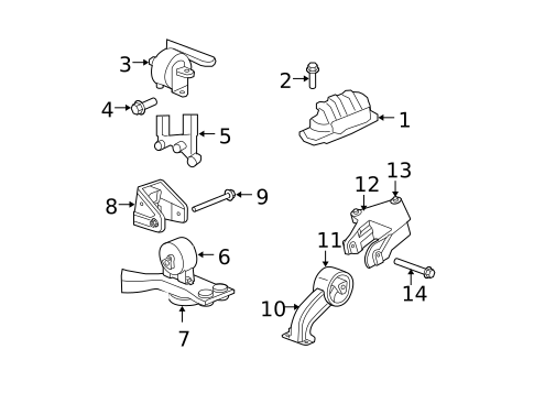 Engine & Trans Mounting for 2008 Dodge Avenger #0