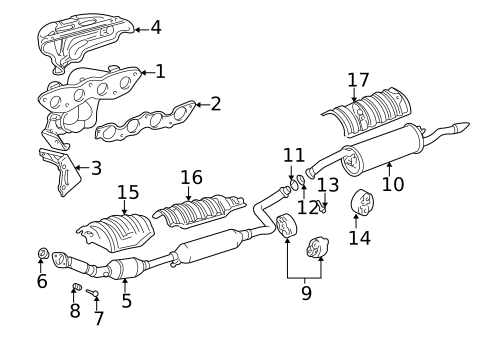 Exhaust Components for 2002 Toyota Echo #0