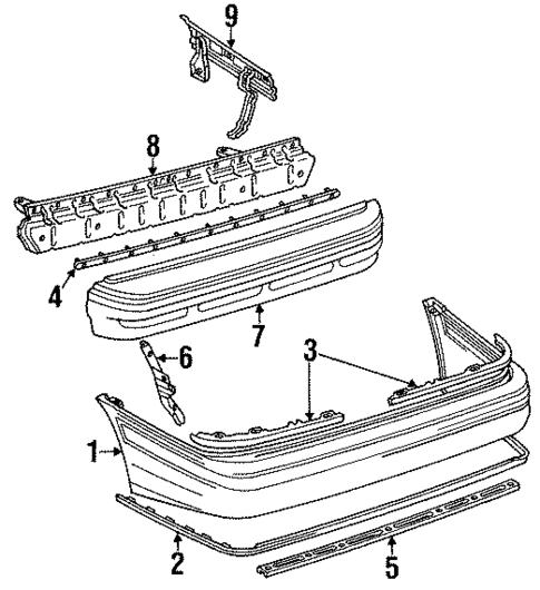 Bumper & Components - Rear for 1991 Lexus ES250 #0