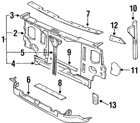 Radiator Support for 1989 Nissan D21 #0