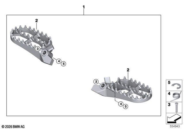 77255B652A8 - Design: Kit Rider Footpegs Enduro -  for BMW-Motorrad Image