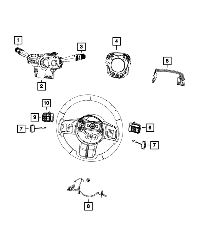 68339336AB - Electrical: Steering Column Control Module Clockspring for Mopar Image