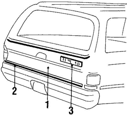 Rear Cargo Door for 1989 GMC V1500 Suburban #1