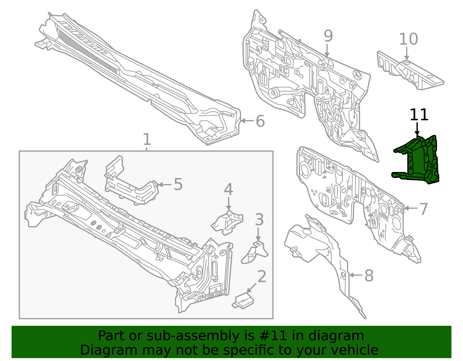 55706-AK010 - Cowl Panel Reinforcement 2024-2026 Toyota Tacoma