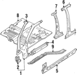 F7CZ7402501AA - Body: Hinge Pillar for Ford: Escort | Mercury: Tracer Image