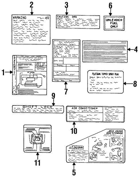 Labels for 1998 Chrysler Sebring #0